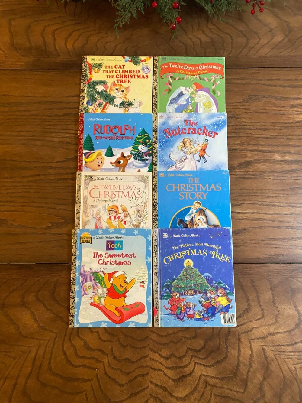 Vintage Christmas Little Golden Book Lot 10pc Rudolph Jingle Bells Pooh